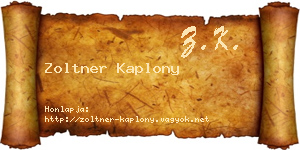 Zoltner Kaplony névjegykártya
